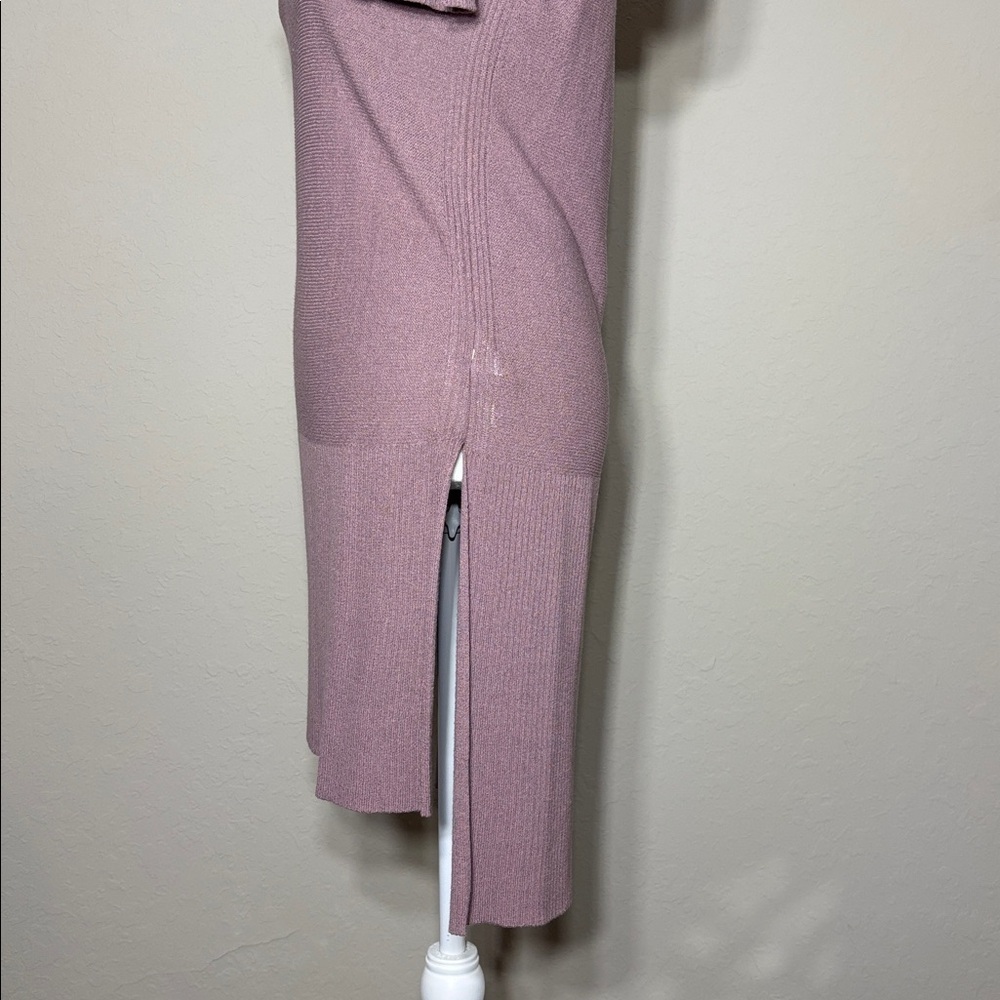 Free People  dust Pink Long Sleeve tunic Sweater W/  Crisscross Neckline. SizeM - Picture 8 of 11